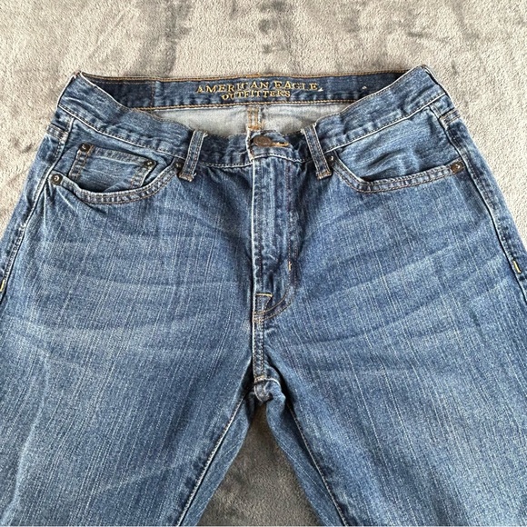 American Eagle Original Straight Jeans Mens 30 X 34 Med Wash All Cotton Denim - Picture 3 of 11